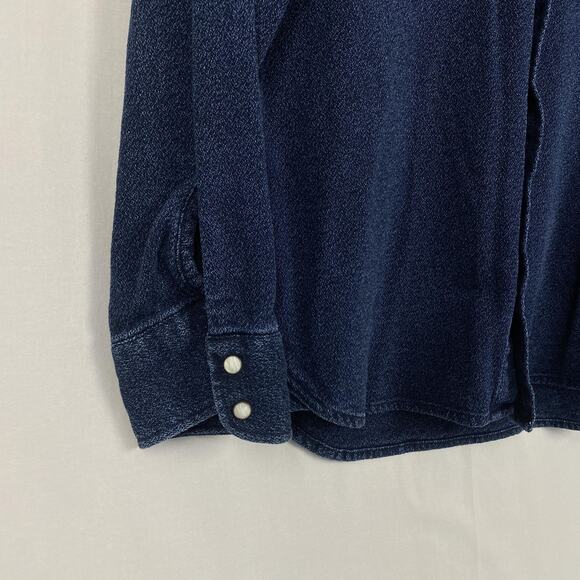 Taylor Stitch Shirt Mens 40 Medium Blue Denim Western Pearl Snap Long Sleeve - Picture 3 of 10